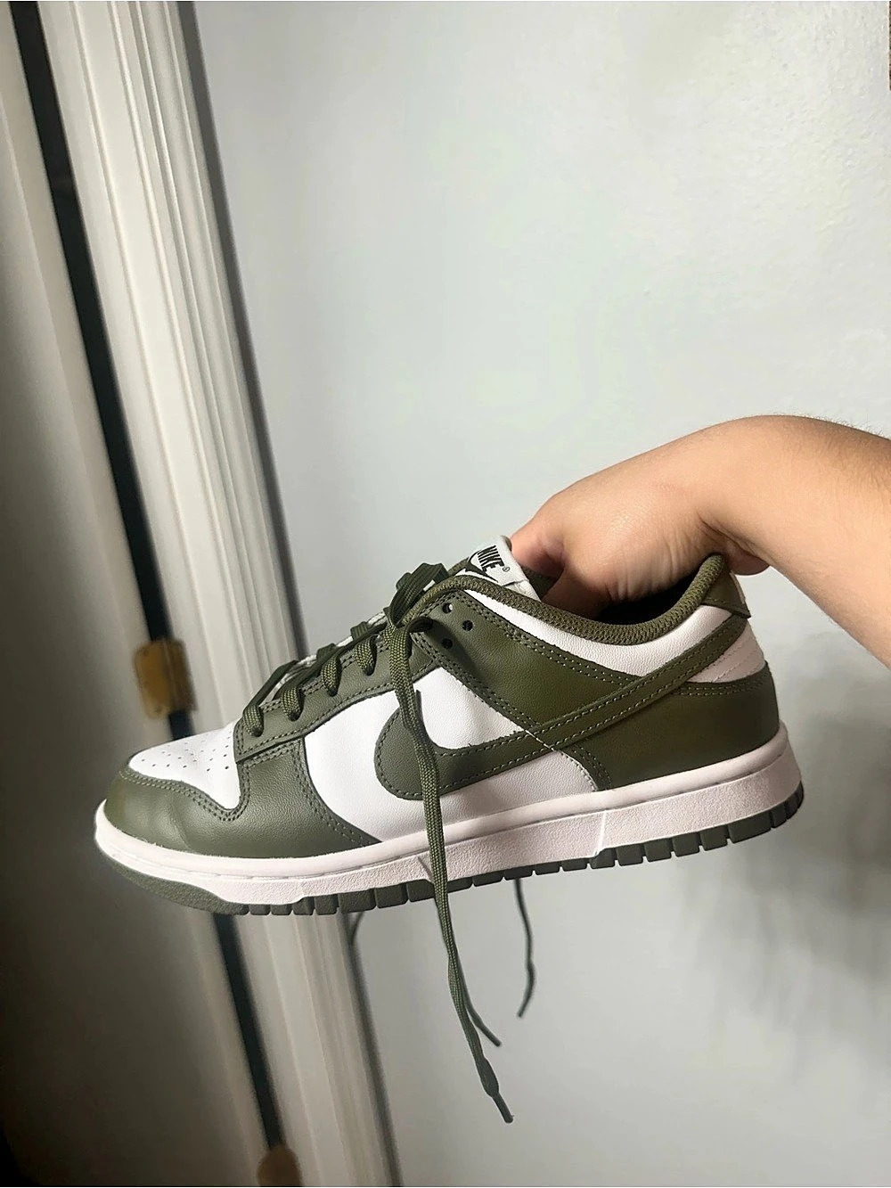 Nike Dunk Low-Top Sneakers in Green & White Like New